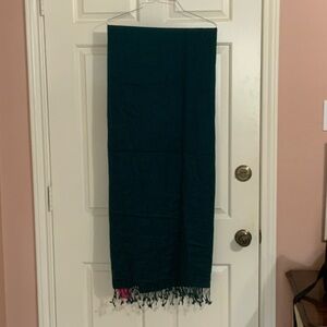 Betsey Johnson Dark Teal Scarf with Fringe